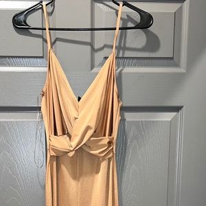 Gold Spaghetti Strap Jumpsuit